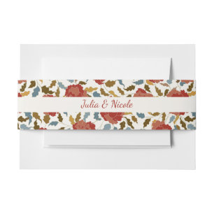 Bandeau De Faire-part Dusty Elegant Golden Red Rose Mariage