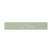 Bandeau De Faire-part Dusty Green Moderne Calligraphie Mariage de script (Plat)