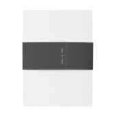 Bandeau De Faire-part Ébène | Mariage monogramme minimal chic (Dos Example)
