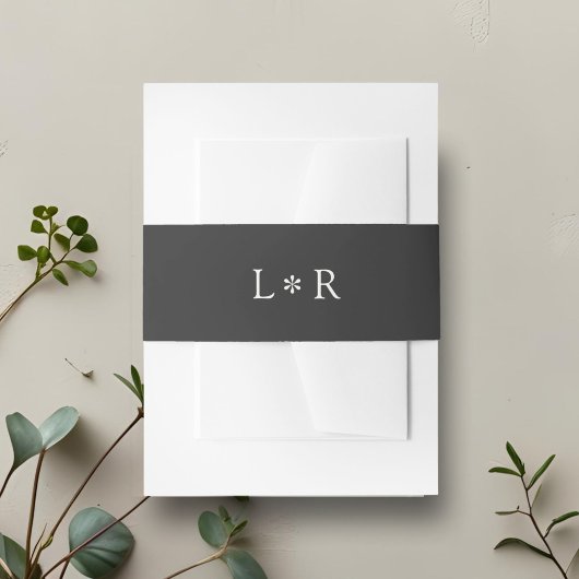 Bandeau De Faire-part Ébène | Mariage monogramme minimal chic
