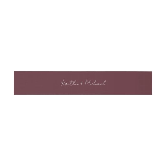 Bandeau De Faire-part Écriture manuscrite Mariage moderne Merlot (Plat)