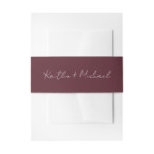 Bandeau De Faire-part Écriture manuscrite Mariage moderne Merlot (Devant example)