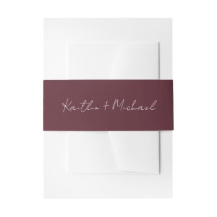 Bandeau De Faire-part Écriture manuscrite Mariage moderne Merlot
