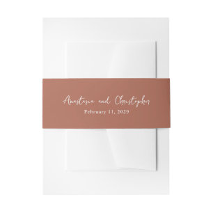 Bandeau De Faire-part Écriture manuscrite moderne orange brûlée Mariage 