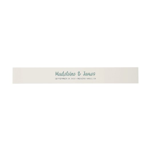 Bandeau De Faire-part Écriture manuscrite Script Vert Bleu Mariage rétro (Plat)