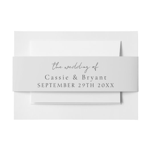 Bandeau De Faire-part Écriture Moderne Grise Couleur Unie Chic Mariage D (Devant Example)