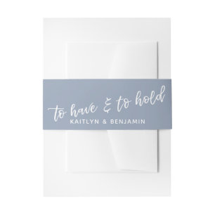 Bandeau De Faire-part Écriture Noire Pour Avoir Et Tenir Dusty Blue