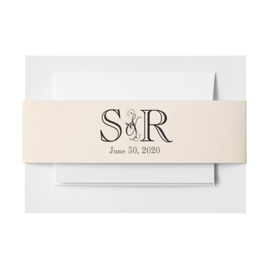 Bandeau De Faire-part Eggshell Elegance Mariage Belly Band (Devant Example)
