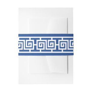 Bandeau De Faire-part Élégance chinoise dans Blue Invitation Belly Band