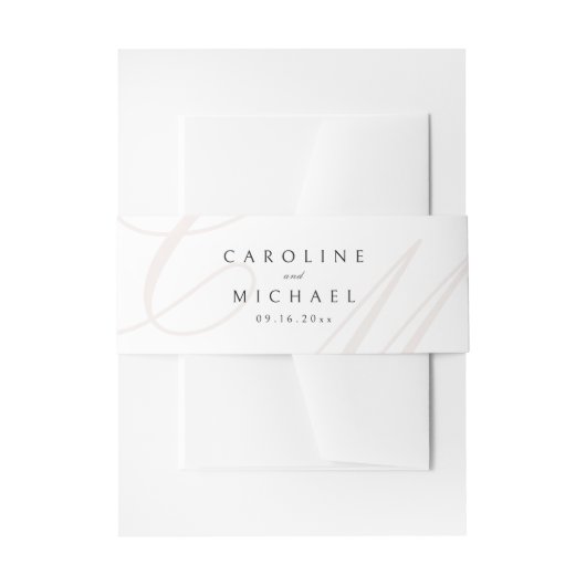 Bandeau De Faire-part Élégance classique Calligraphie Monogramme Mariage (Devant example)