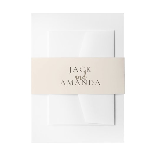 Bandeau De Faire-part Élégance Rustique Mariage de ventre bandes (Devant example)