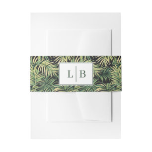 Bandeau De Faire-part Élégance Tropicale de Feuille de Palmier Verte