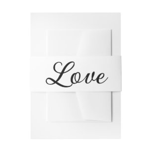 Bandeau De Faire-part Élégant Amour Minimaliste Mariage Noir et Blanc