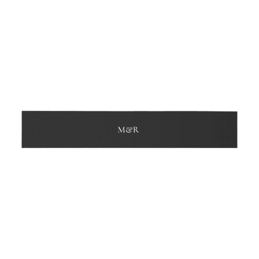 Bandeau De Faire-part Élégant Ampersand Formel Monogramme Mariage noir (Plat)