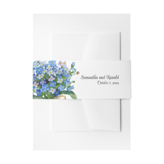 Bandeau De Faire-part Elégant aquarelle Oubliez-moi pas Mariage (Devant example)