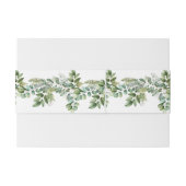 Bandeau De Faire-part Elégant Aquarelle Vert Feuille Rustique Mariage (Dos exemple)