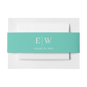 Bandeau De Faire-part Élégant Awe aquatique simple avec Mariage Monogram