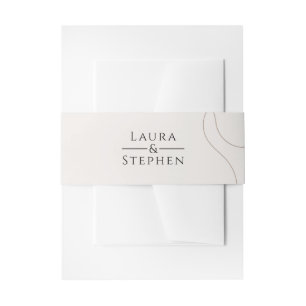 Bandeau De Faire-part Élégant Beige Neutre Couple Mariage