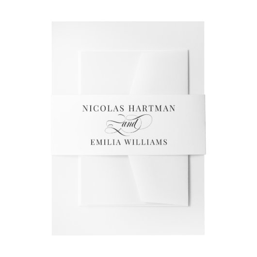 Bandeau De Faire-part Elegant Black White Wedding (Devant example)