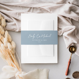 Bandeau De Faire-part Élégant bleu foncé Script Mariage minimal