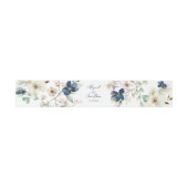 Bandeau De Faire-part Elegant Blue Floral Winter Wedding (Plat)