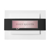 Bandeau De Faire-part Elégant Blush Faux Rose Gold | Nom et initiales (Devant Example)