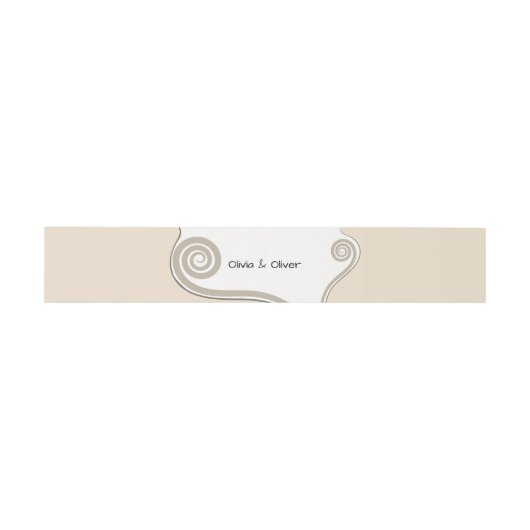 Bandeau De Faire-part Élégant Blush Fern Leaf Koru Swirl Mariage (Plat)