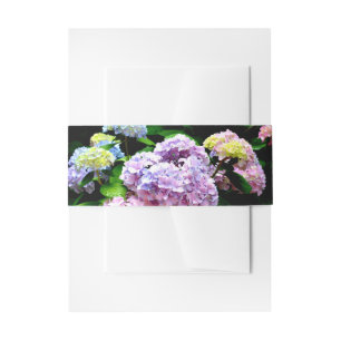 Bandeau De Faire-part Elégant boho rose pourpre bleu florales hydrangées