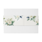 Bandeau De Faire-part Elegant Botanical White Floral Custom Wedding (Dos exemple)