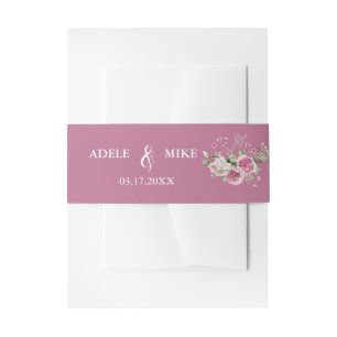 Bandeau De Faire-part Élégant bouquet de roses roses à l'aquarelle pour