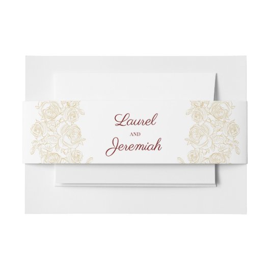 Bandeau De Faire-part Élégant Bourgogne et Rose d'or (Devant Example)