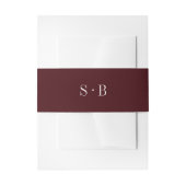 Bandeau De Faire-part Elegant Burgundy Monogram Wedding  (Devant example)