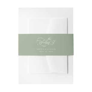 Bandeau De Faire-part Élégant charme Script Mariage Sage Green