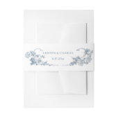 Bandeau De Faire-part Élégant classique Dusty Bleu Français Floral (Devant example)