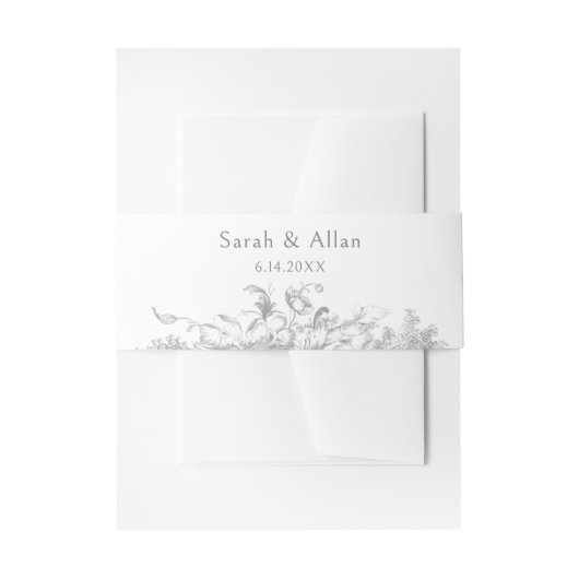 Bandeau De Faire-part Élégant classique Rococo Floral (Devant example)