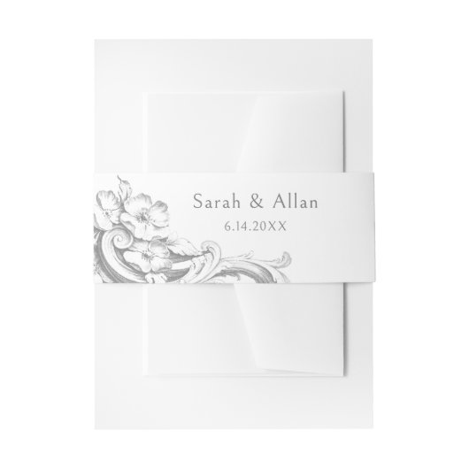 Bandeau De Faire-part Élégant classique Rococo Floral (Devant example)