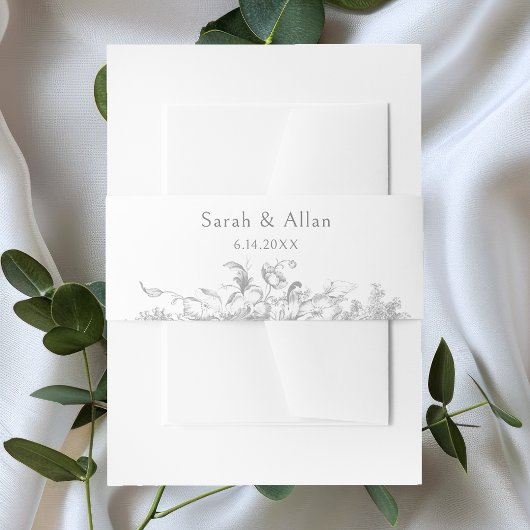 Bandeau De Faire-part Élégant classique Rococo Floral