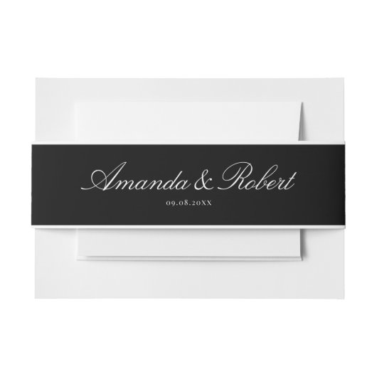 Bandeau De Faire-part Elegant Classy Black and White Wedding (Devant Example)