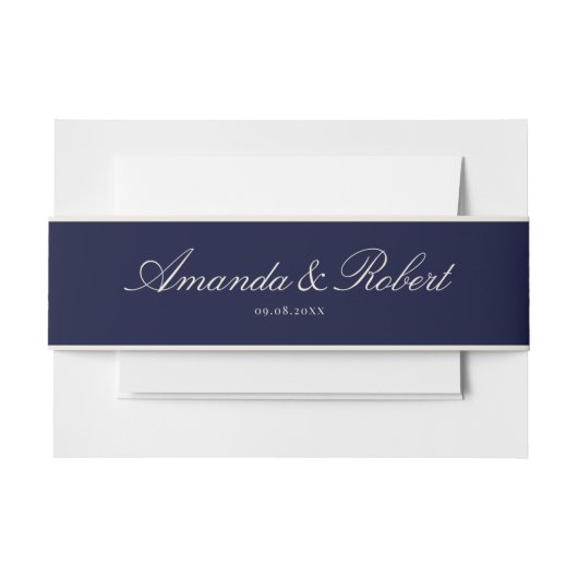 Bandeau De Faire-part Elegant Classy Navy Blue Wedding (Devant Example)