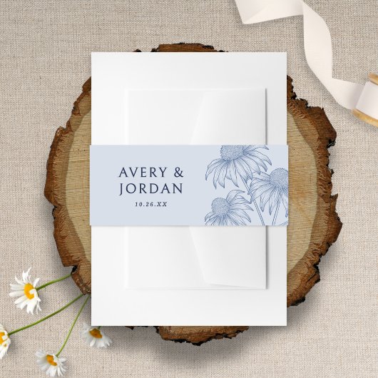 Bandeau De Faire-part Elégant confleur botanique Dusty Mariage bleu