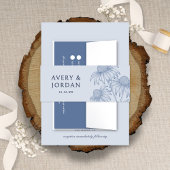 Bandeau De Faire-part Elégant confleur botanique Dusty Mariage bleu