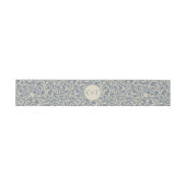 Bandeau De Faire-part Élégant Damas bleu et beige avec initiales (Plat)