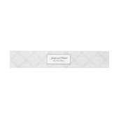 Bandeau De Faire-part Elegant Damask Mariage blanc w Texte (Plat)
