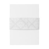 Bandeau De Faire-part Elegant Damask Mariage blanc w Texte (Dos Example)