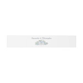 Bandeau De Faire-part Elégant Dusty Blue Boho Chic Floral Mariage (Plat)