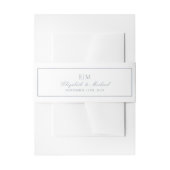 Bandeau De Faire-part Élégant Dusty Blue Classic Script Monogram Mariage (Devant example)