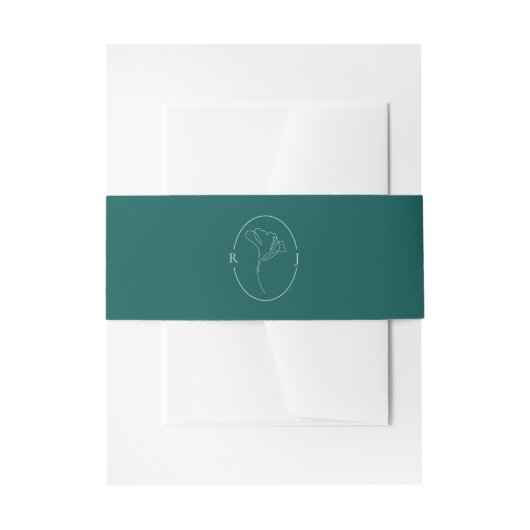 Bandeau De Faire-part Elegant Emerald Outlined Monogram Wedding (Devant example)