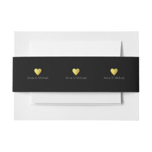 Bandeau De Faire-part élégant et chic amour monogramme mariage noir