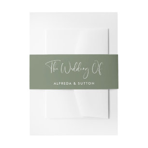 Bandeau De Faire-part Élégant et moderne mariage vert foncé