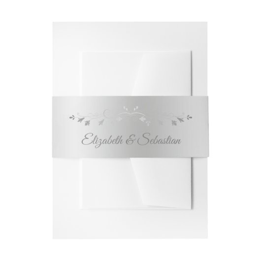 Bandeau De Faire-part Élégant Faire-part de mariage Argent (Devant example)